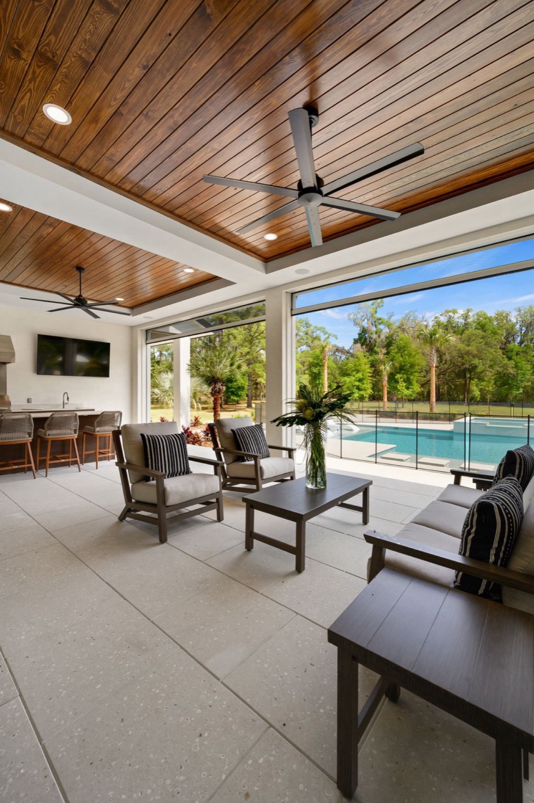 Screened outdoor living area